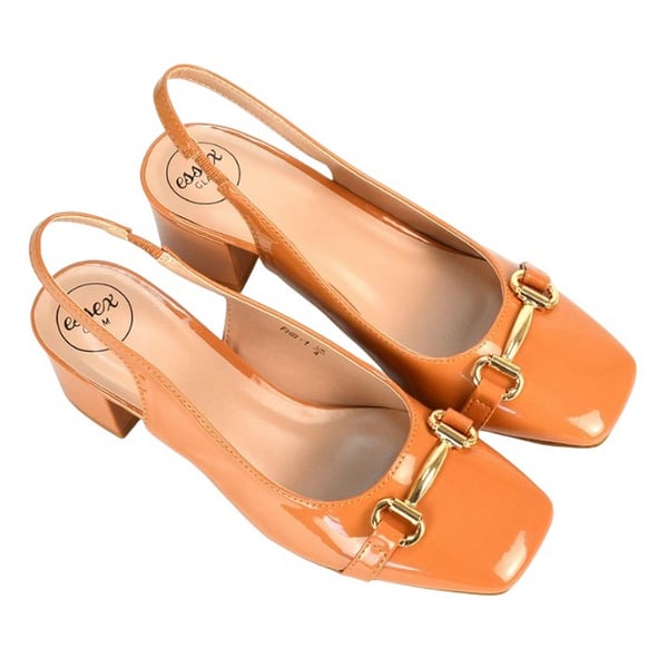 XY London Dam/Kvinnor Selena Sling Back Mellanhög Blockklack Ballerinaskor
