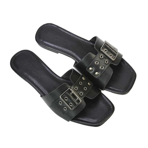 XY London Womens/Ladies Inez Buckle Square Toe Strappy Flat Sandals