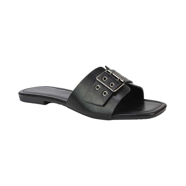 XY London Womens/Ladies Inez Buckle Square Toe Strappy Flat Sandals XY London Womens/Ladies Inez Buckle Square Toe Strappy Flat Sandals