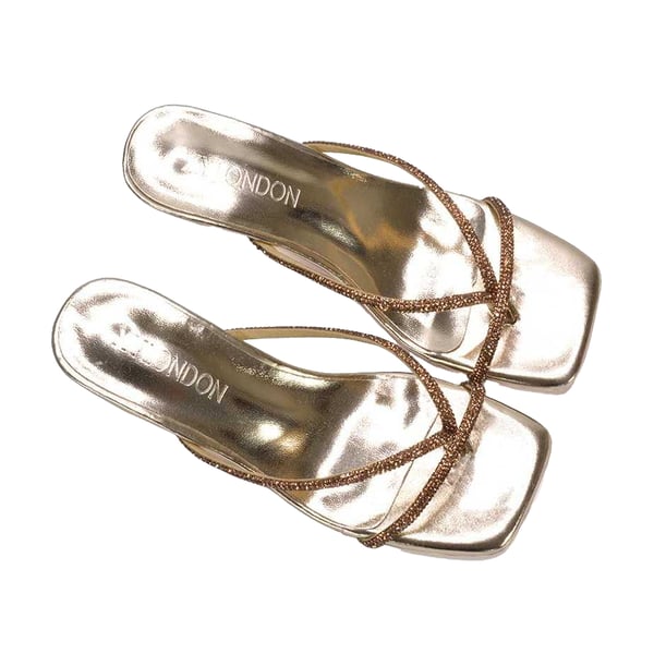 XY London Womens/Ladies Megan Diamante Kitten Heel Mule Sandals