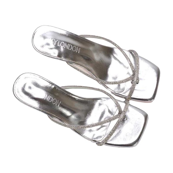 XY London Womens/Ladies Megan Diamante Kitten Heel Mule Sandals