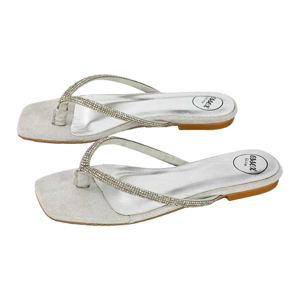 XY London Womens/Ladies Raina Diamante Thong Strap Flat Sliders