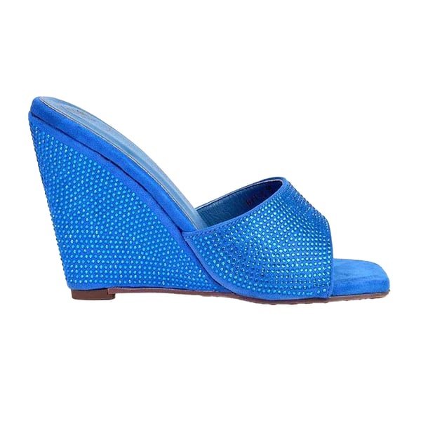 XY London Womens/Ladies Peggie Rhinestone Wedge Mules