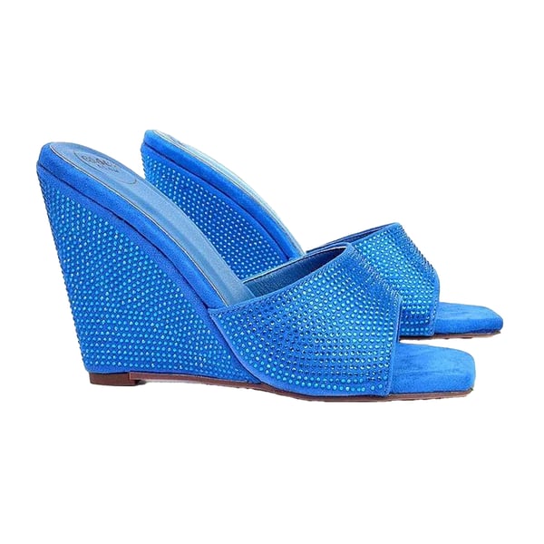 XY London Womens/Ladies Peggie Rhinestone Wedge Mules