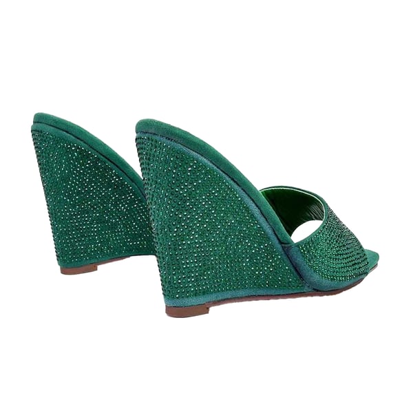 XY London Womens/Ladies Peggie Rhinestone Wedge Mules