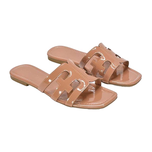 XY London Womens/Ladies Ellie Metallic Cut Out Strap Square Flat Sandals