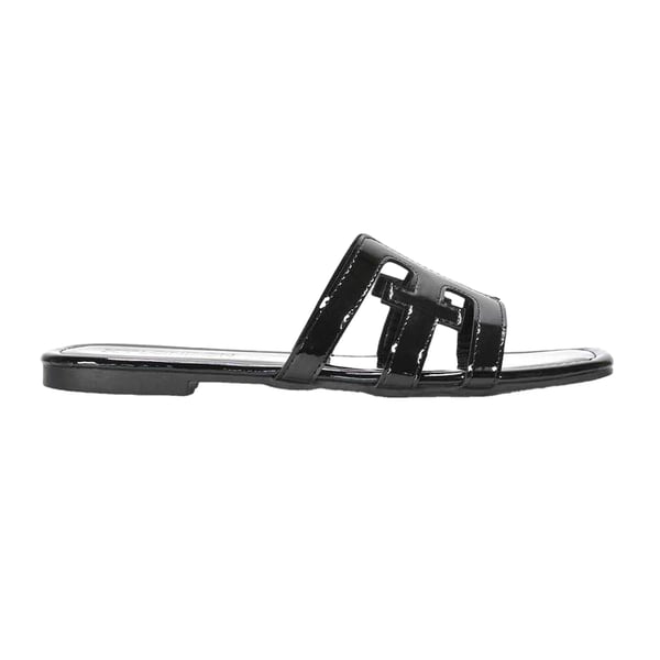 XY London Womens/Ladies Ellie Metallic Cut Out Strap Square Flat Sandals