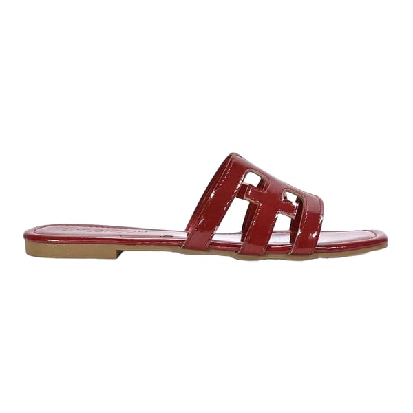 XY London Womens/Ladies Ellie Metallic Cut Out Strap Square Flat Sandals