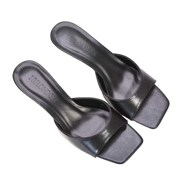 XY London Womens/Ladies Jane Square Toe Kitten Heel Mule Sandals