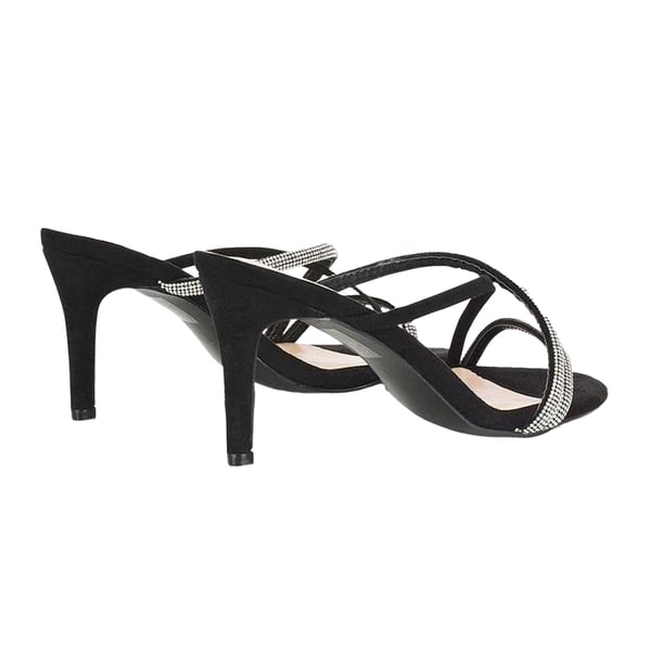XY London Womens/Ladies Teddie Diamante Crossover Strap Mule Sandals