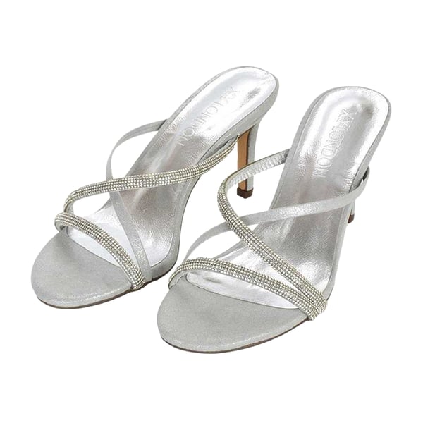 XY London Womens/Ladies Teddie Diamante Crossover Strap Mule Sandals