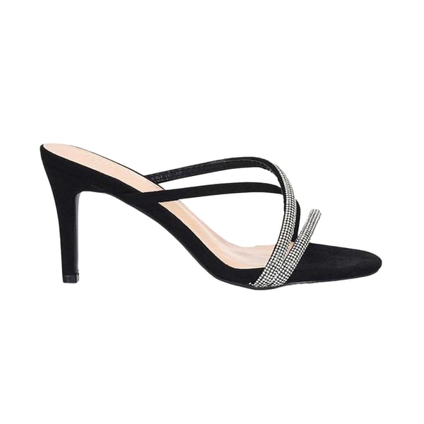XY London Womens/Ladies Teddie Diamante Crossover Strap Mule Sandals