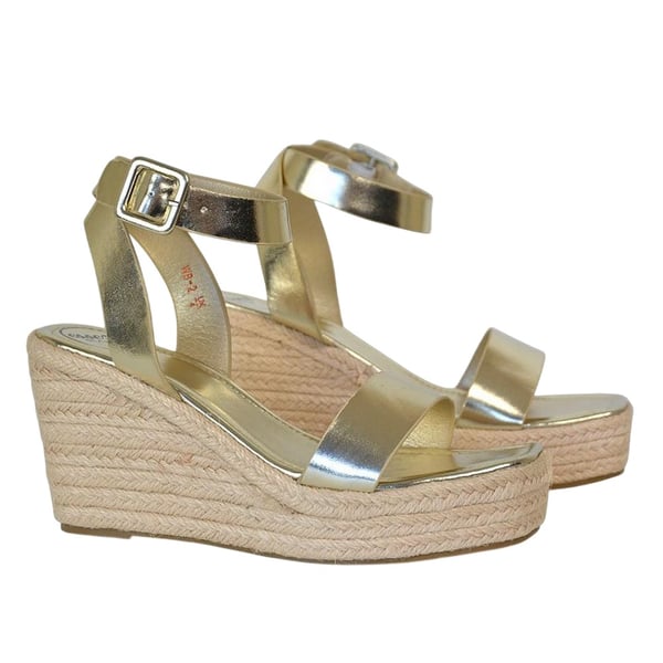 XY London Womens/Ladies Linda Woven Metallic Platform Wedge Sandals