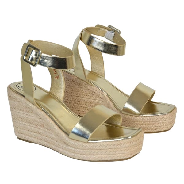 XY London Womens/Ladies Linda Woven Metallic Platform Wedge Sandals