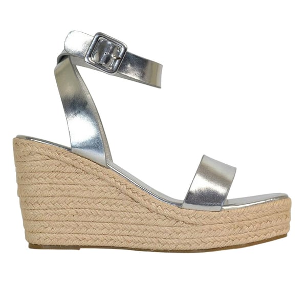 XY London Womens/Ladies Linda Woven Metallic Platform Wedge Sandals