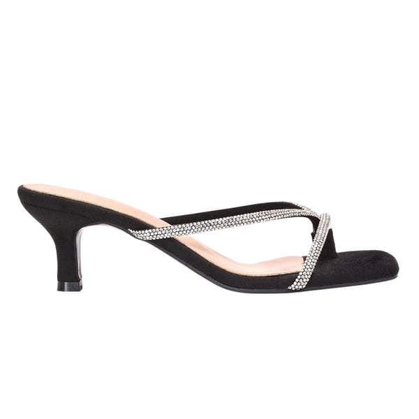 XY London Womens/Ladies Megan Diamante Slip-on Kitten Heel Mules