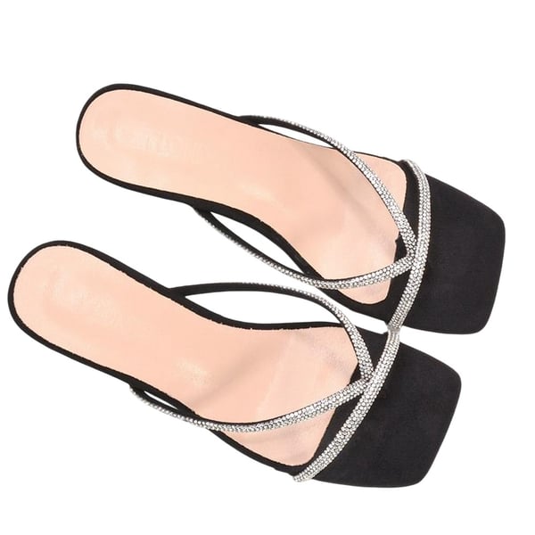 XY London Womens/Ladies Megan Diamante Slip-on Kitten Heel Mules