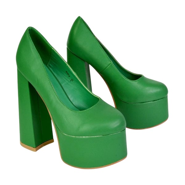XY London Dam/Kvinnor Kiwi Chunky Högklackade Pumps XY London Dam/Kvinnor Kiwi Chunky Högklackade Pumps