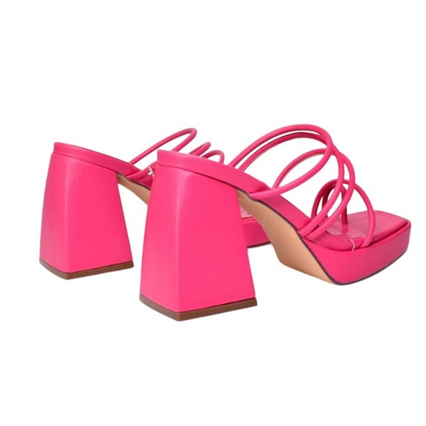 XY London Womens/Ladies Colt Strappy Square Toe High Block Heel Mule Sandals
