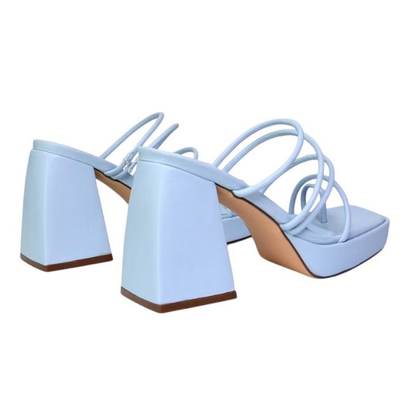 XY London Womens/Ladies Colt Strappy Square Toe High Block Heel Mule Sandals