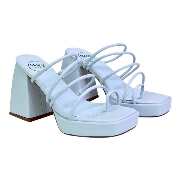 XY London Womens/Ladies Colt Strappy Square Toe High Block Heel Mule Sandals
