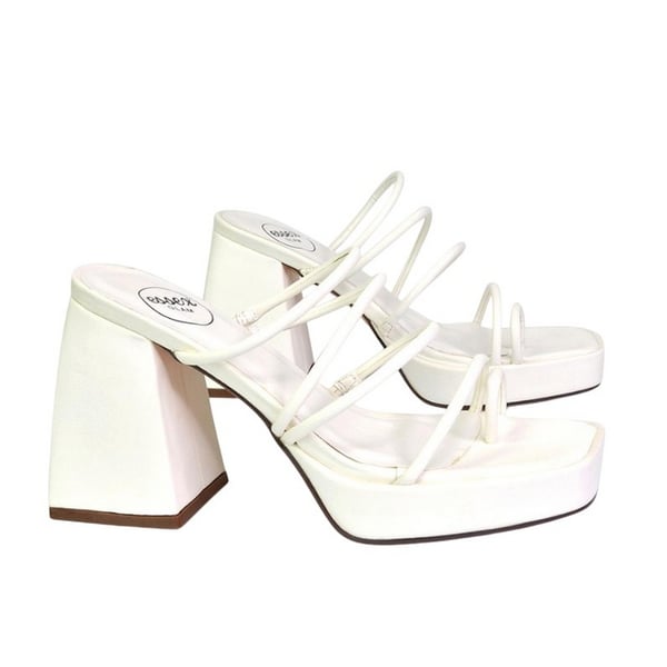 XY London Womens/Ladies Colt Strappy Square Toe High Block Heel Mule Sandals