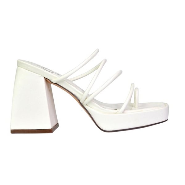 XY London Womens/Ladies Colt Strappy Square Toe High Block Heel Mule Sandals