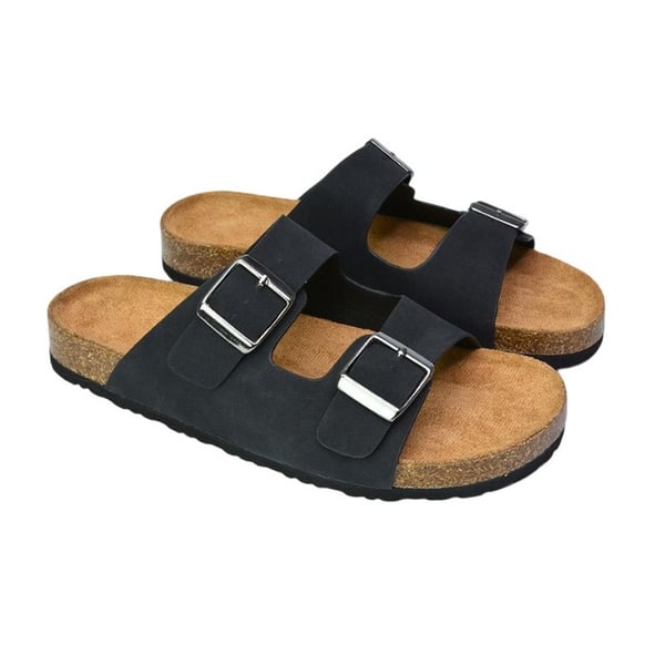 XY London Womens/Ladies Star Double Strap Buckle Summer Flat Sandals