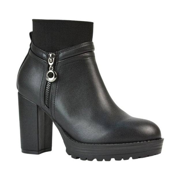 XY London Womens/Ladies Caitlin Zip High Block Heel Ankle Boots XY London Womens/Ladies Caitlin Zip High Block Heel Ankle Boots