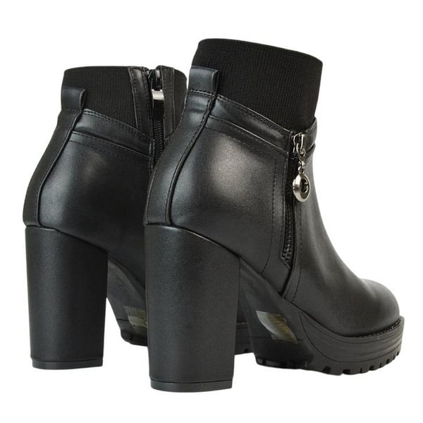 XY London Womens/Ladies Caitlin Zip High Block Heel Ankle Boots