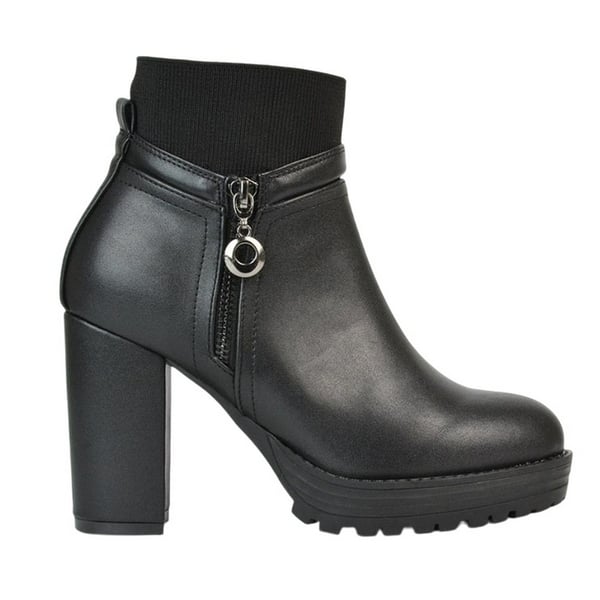 XY London Womens/Ladies Caitlin Zip High Block Heel Ankle Boots