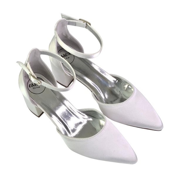 XY London Womens/Ladies Bronte Strappy Pointed Medium Block Heel Court Shoes