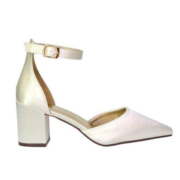 XY London Womens/Ladies Bronte Strappy Pointed Medium Block Heel Court Shoes