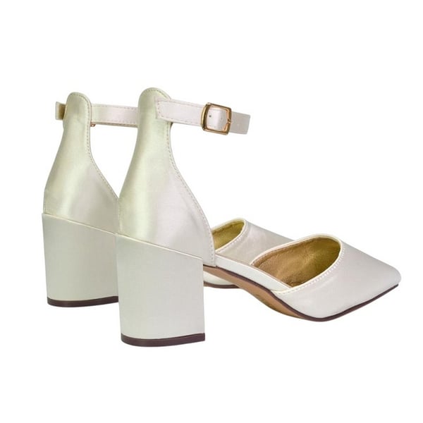 XY London Womens/Ladies Bronte Strappy Pointed Medium Block Heel Court Shoes