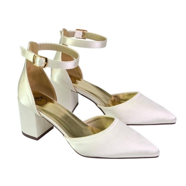 XY London Womens/Ladies Bronte Strappy Pointed Medium Block Heel Court Shoes