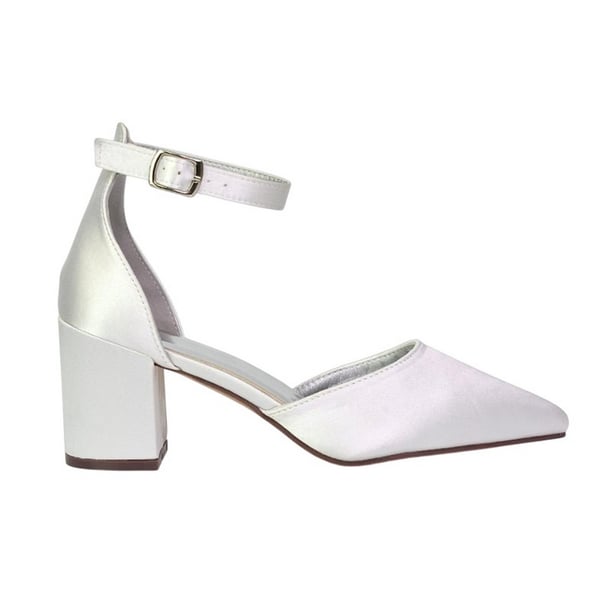 XY London Womens/Ladies Bronte Strappy Pointed Medium Block Heel Court Shoes