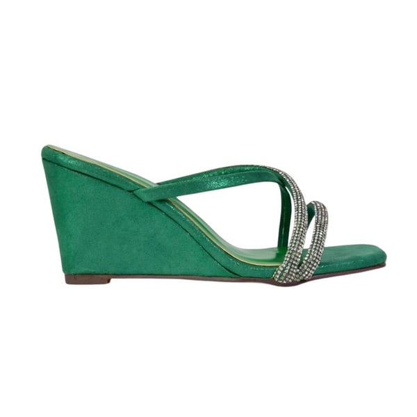 XY London Womens/Ladies Kinsley Diamante Square Toe Strappy Wedge Wedge