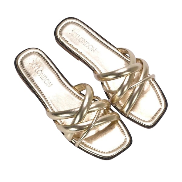XY London Womens/Ladies Fiona Metallic Strappy Flat Sandals
