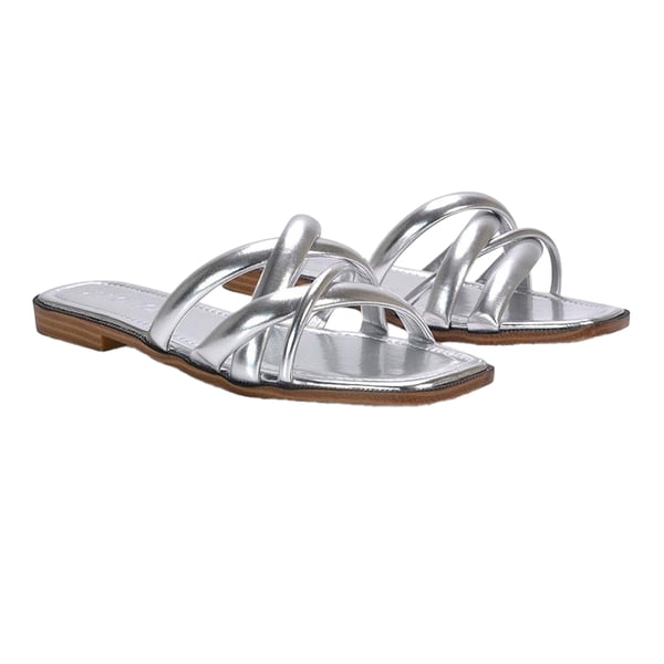 XY London Womens/Ladies Fiona Metallic Strappy Flat Sandals XY London Womens/Ladies Fiona Metallic Strappy Flat Sandals