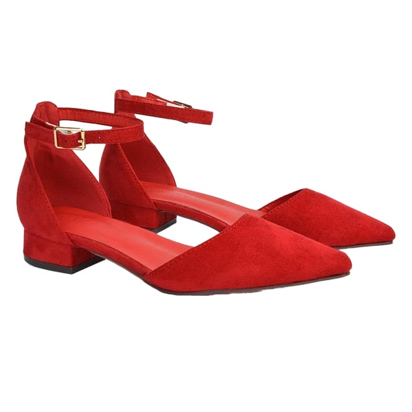 XY London Womens/Ladies Jenny Ankle Strap Low Heel Court Shoes