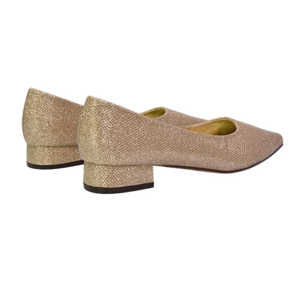XY London Dam Karen Glitter Spetsig Låg Klack Pumps