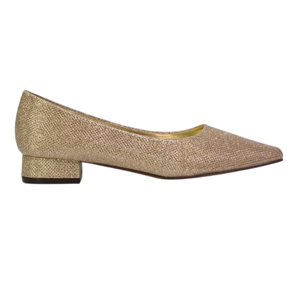 XY London Dam Karen Glitter Spetsig Låg Klack Pumps