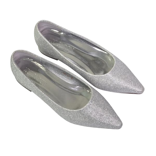 XY London Dam Karen Glitter Spetsig Låg Klack Pumps