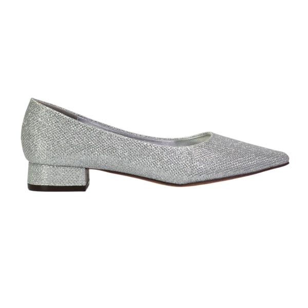 XY London Dam Karen Glitter Spetsig Låg Klack Pumps