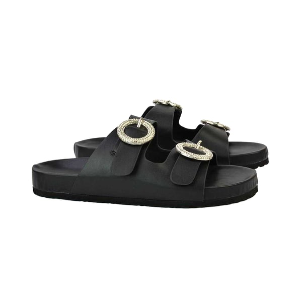 XY London Womens/Ladies Reggie Diamante Double Strap Flat Sandals