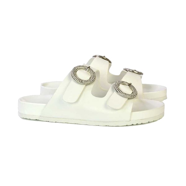 XY London Womens/Ladies Reggie Diamante Double Strap Flat Sandals