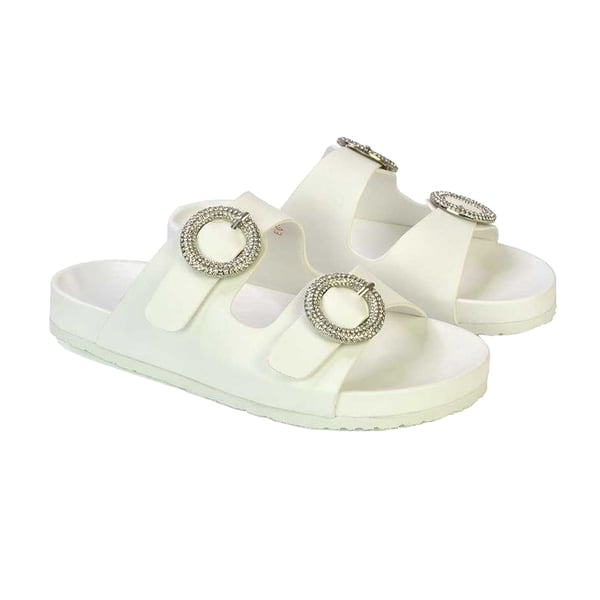 XY London Womens/Ladies Reggie Diamante Double Strap Flat Sandals