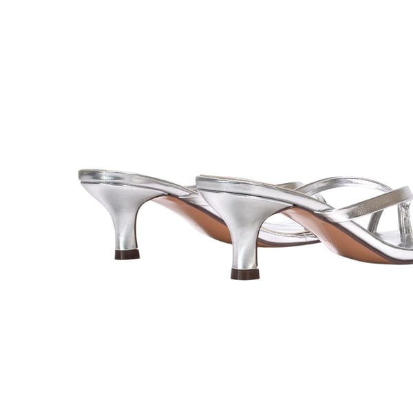 XY London Womens/Ladies Tiana Metallic Square Toe Kitten Heel Mules