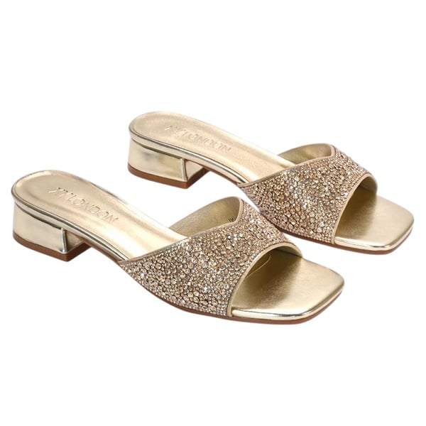 XY London Womens/Ladies Erica Metallic Low Block Heel Mule Sandals