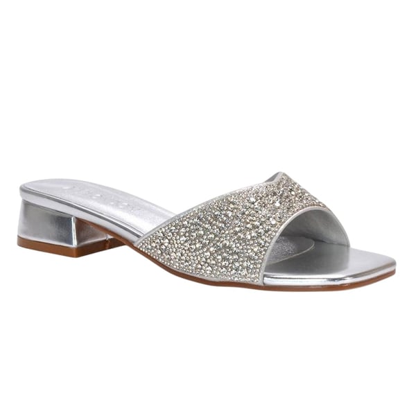 XY London Womens/Ladies Erica Metallic Low Block Heel Mule Sandals